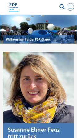 Vorschau der mobilen Webseite www.fdp-gl.ch, FDP.Die Liberalen Kanton Glarus