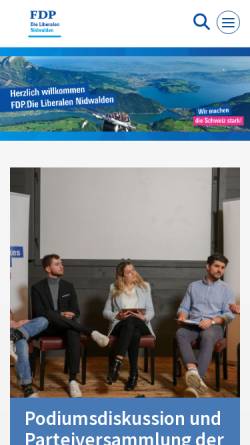 Vorschau der mobilen Webseite www.fdp-nw.ch, FDP.Die Liberalen Nidwalden