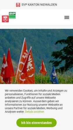 Vorschau der mobilen Webseite www.svp-nw.ch, Schweizerische Volkspartei Nidwalden - SVP