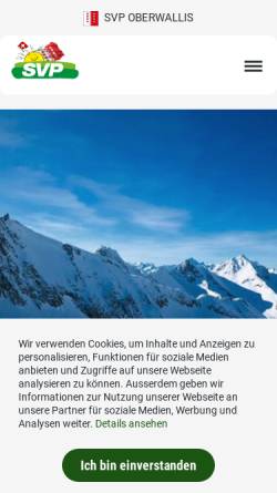 Vorschau der mobilen Webseite www.svpo.ch, Schweizerische Volkspartei Oberwallis - SVP
