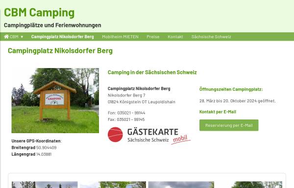 Vorschau von www.camping-nikolsdorferberg.de, Campingplatz Nikolsdorfer Berg