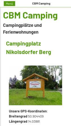 Vorschau der mobilen Webseite www.camping-nikolsdorferberg.de, Campingplatz Nikolsdorfer Berg