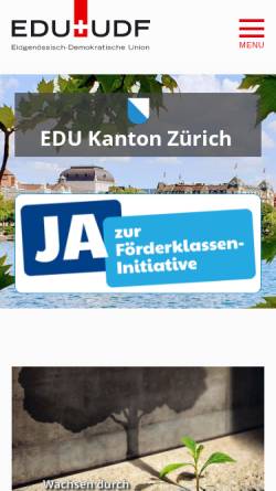 Vorschau der mobilen Webseite www.edu-zh.ch, Eidgenössisch Demokratische Union Kanton Zürich - EDU