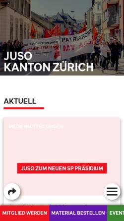 Vorschau der mobilen Webseite www.juso.org, JungsozialistInnen Kanton Zürich - JUSO