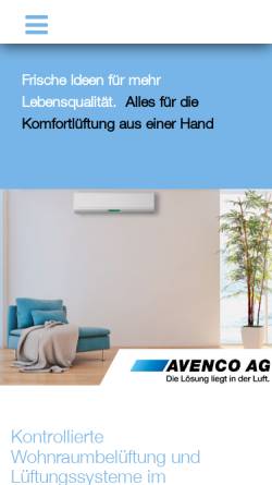 Vorschau der mobilen Webseite www.avenco.ch, Avenco AG