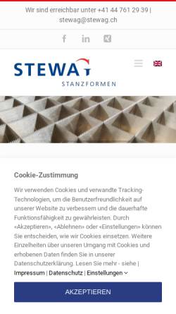 Vorschau der mobilen Webseite stewag.ch, Stewag Stanzformen AG