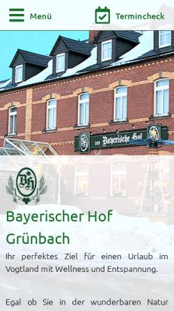 Vorschau der mobilen Webseite www.bayerischerhof-gruenbach.de, Bayerischer Hof Grünbach