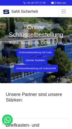 Vorschau der mobilen Webseite www.sahli-sicherheit.ch, Sahli Sicherheits AG