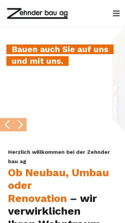 Vorschau der mobilen Webseite www.zehnder-bau.ch, Zehnder Bau AG