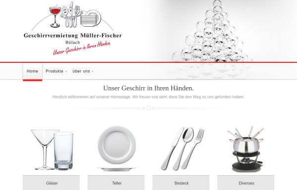 Vorschau von www.mueller-fischer.ch, Geschirrvermietung Müller-Fischer