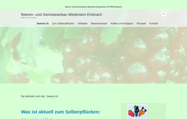Vorschau von www.beeren.ch, Beeren- und Gemüseanbau Weidmann