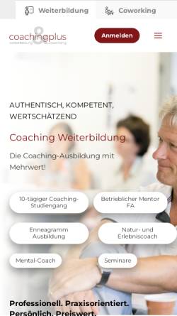 Vorschau der mobilen Webseite www.coachingplus.ch, Coachingplus GmbH