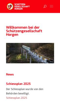 Vorschau der mobilen Webseite www.sghorgen.ch, Schützengesellschaft Horgen