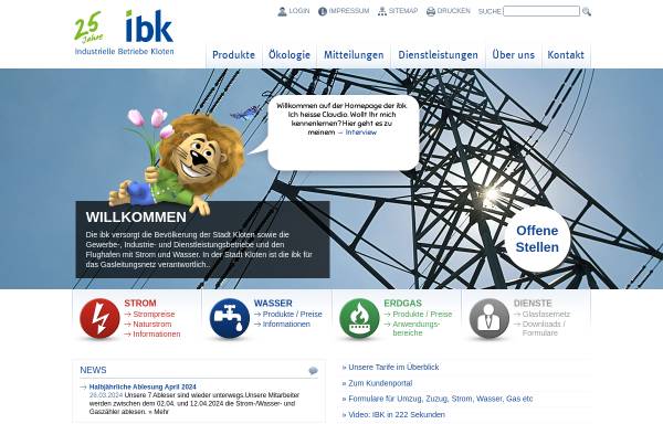 Vorschau von www.ibkloten.ch, Industrielle Betriebe Kloten (IBK)