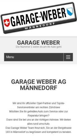 Vorschau der mobilen Webseite www.garage-weber.ch, Garage Weber