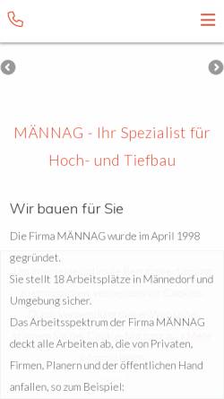 Vorschau der mobilen Webseite www.maennag.ch, MÄNNAG - Hoch- und Tiefbau