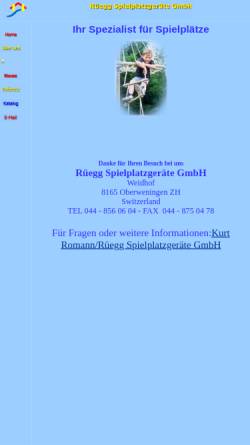 Vorschau der mobilen Webseite www.rueggspielplatz.ch, Rüegg Spielplatzgeräte GmbH