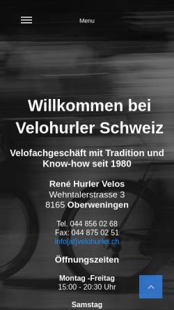 Vorschau der mobilen Webseite www.velohurler.ch, Velo Hurler