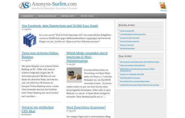 Vorschau von www.anonym-surfen.com, Anonym surfen im Internet