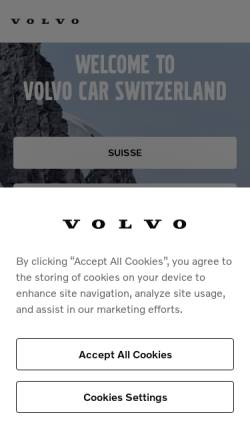 Vorschau der mobilen Webseite www.volvocars.ch, Volvo Cars Corporation