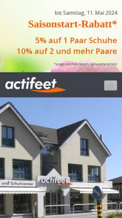 Vorschau der mobilen Webseite www.actifeet.ch, Actifeet Muff & Züger