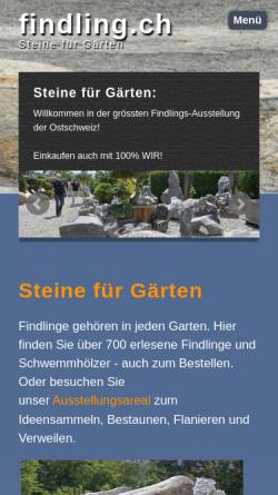 Vorschau der mobilen Webseite www.findling.ch, Findling.ch :: Stein und Haben
