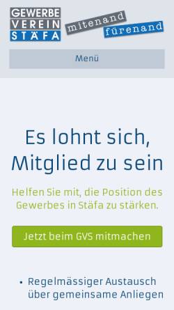 Vorschau der mobilen Webseite www.gewerbe-staefa.ch, Gewerbeverein Stäfa