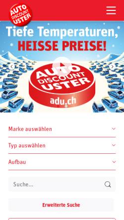Vorschau der mobilen Webseite www.adu.ch, Autodiscount Uster AG