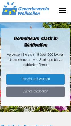 Vorschau der mobilen Webseite www.gewerbewallisellen.ch, Gewerbeverein Wallisellen