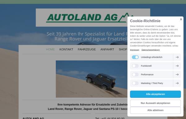 Vorschau von www.autoland.ch, Autoland AG - Geländefahrzeuge