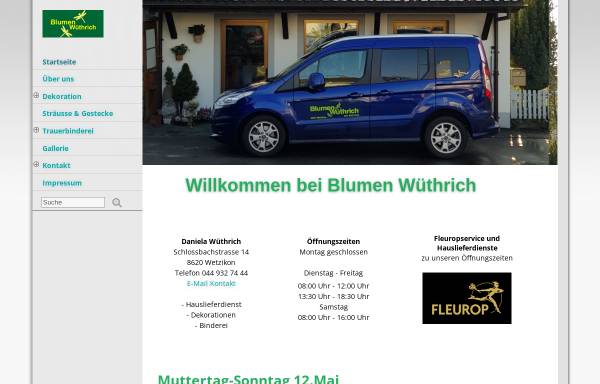 Vorschau von www.blumen-wuethrich.ch, Blumen Wüthrich