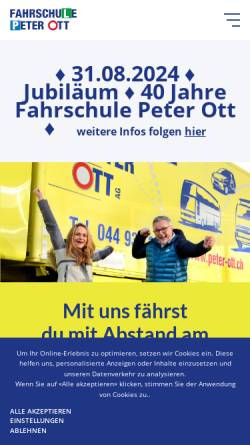 Vorschau der mobilen Webseite www.peter-ott.ch, Fahrschule Peter Ott GmbH