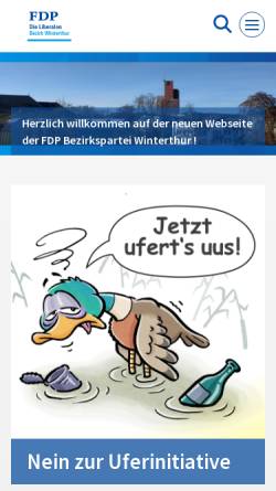 Vorschau der mobilen Webseite www.fdp-bezirkwinterthur.ch, FDP Bezirk Winterthur