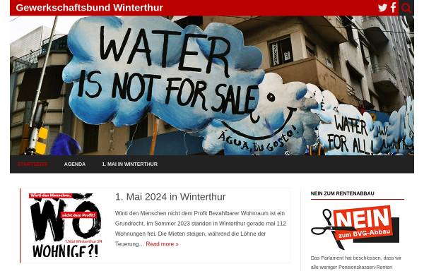 Vorschau von www.gewerkschaftsbund.ch, Gewerkschaftsbund des Bezirks Winterthur GBW