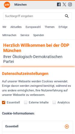 Vorschau der mobilen Webseite oedp-muenchen.de, ÖDP München