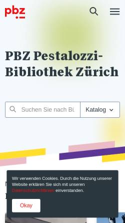 Vorschau der mobilen Webseite www.pbz.ch, Pestalozzi-Bibliothek
