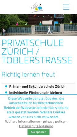 Vorschau der mobilen Webseite www.tobli.ch, Privatschule Toblerstrasse