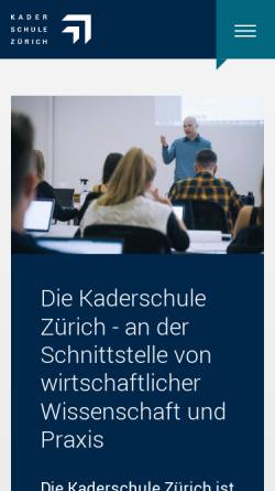 Vorschau der mobilen Webseite www.kszh.ch, Kaderschule Zürich