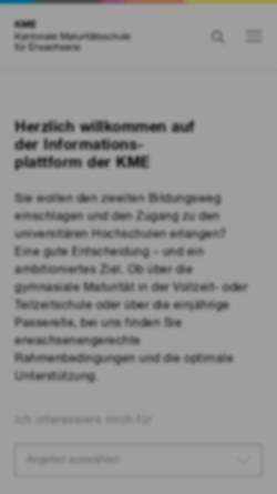 Vorschau der mobilen Webseite kme.ch, Kantonale Maturitätsschule für Erwachsene
