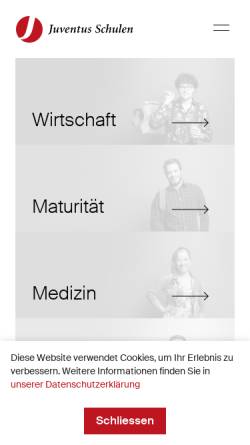 Vorschau der mobilen Webseite technikerschule-hf.juventus.ch, Technikerschule TS Zürich