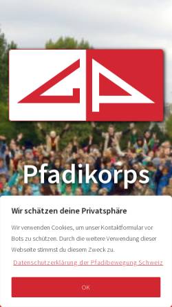 Vorschau der mobilen Webseite www.gloggi.ch, Pfadfinderkorps Glockenhof