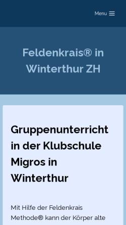 Vorschau der mobilen Webseite www.feldenkrais-schweiz.ch, Feldenkraispraxis Monica Casutt