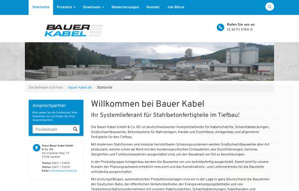 Vorschau von www.bauer-kabel.de, Klaus Bauer Kabel GmbH & Co KG
