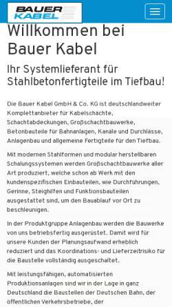 Vorschau der mobilen Webseite www.bauer-kabel.de, Klaus Bauer Kabel GmbH & Co KG