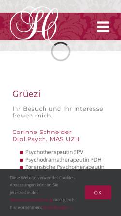 Vorschau der mobilen Webseite www.corinneschneider.ch, Corinne Schneider