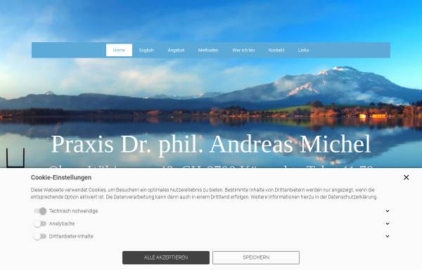 Vorschau von www.andreasmichel.ch, Psychotherapeutische Praxis Dr. A. Michel