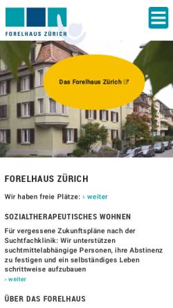 Vorschau der mobilen Webseite www.forelhaus.ch, Forelhaus Zürich Übergangswohnheim