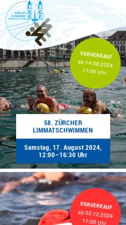 Vorschau der mobilen Webseite www.limmatschwimmen.ch, Schwimmverein Zuerileu