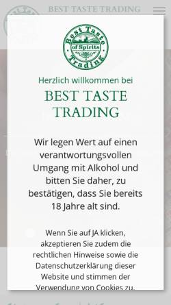 Vorschau der mobilen Webseite www.besttaste.ch, Best Taste Trading
