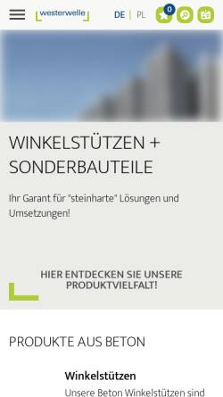 Vorschau der mobilen Webseite www.winkelstuetze.de, W. Westerwelle GmbH + Co. KG